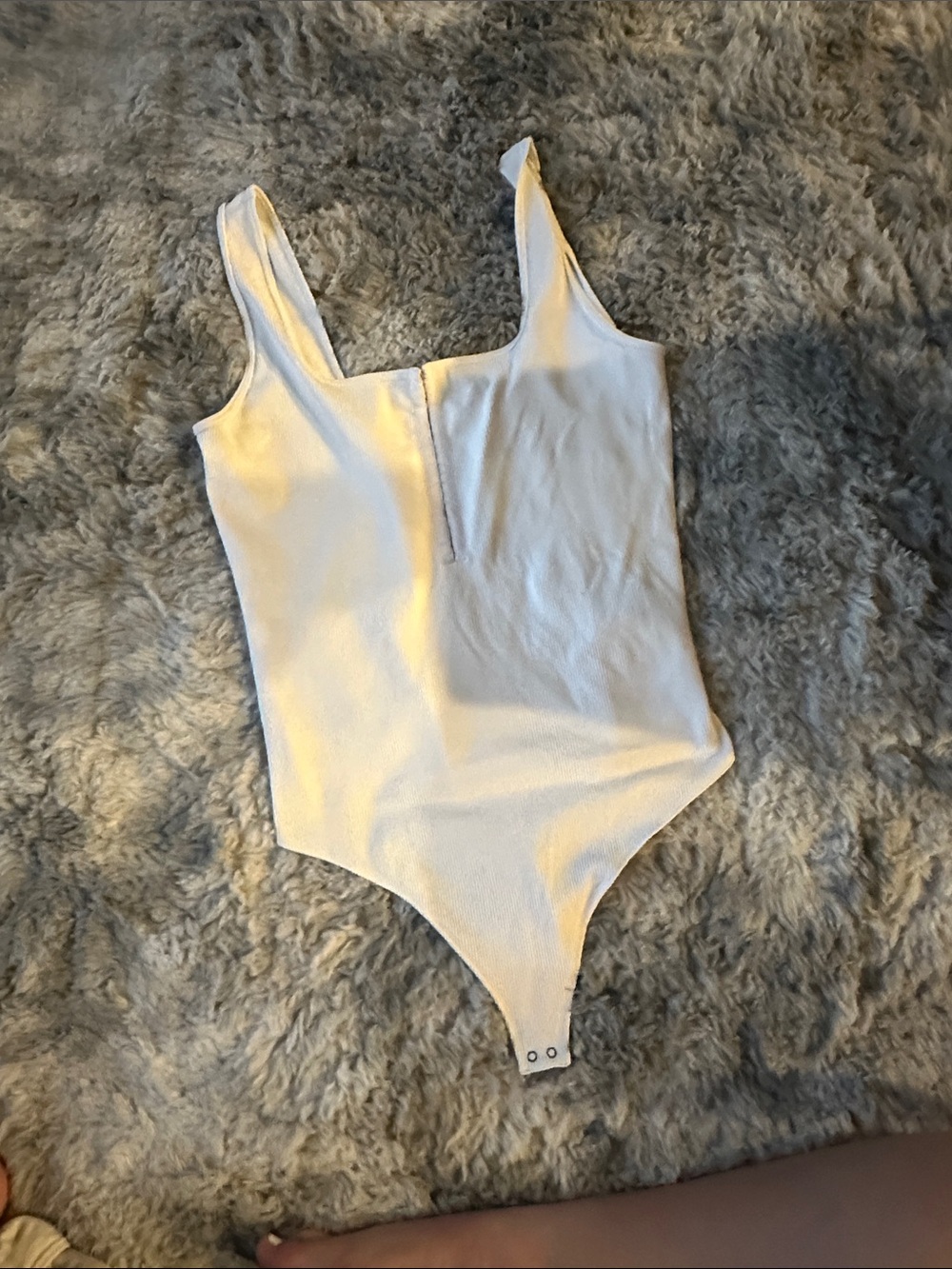 Abercrombie and Fitch White Sleeveless One-Piece Bodysuit